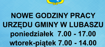 Ilustracja do artykułu: NOWE GODZINY PRACY URZĘDU GMINY W LUBASZU