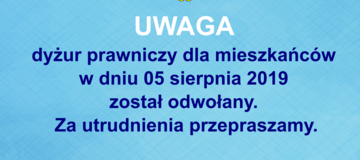 Ilustracja do artykułu: Odwołanie dyżuru prawniczego
