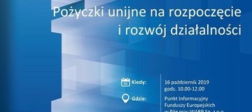 Ilustracja do artykułu: Bezpłatne spotkanie informacyjne pt.: „Pożyczki unijne na rozpoczęcie i rozwój działalności”