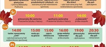 Ilustracja do artykułu: Ramówka jesienno-zimowa działań i zajęć proponowanych przez GOK