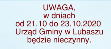 Ilustracja do artykułu: Urząd Gminy w Lubaszu nieczynny