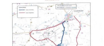 Ilustracja do artykułu: Mapa objazdów podczas TRIATHLON LUBASZ 2016 - 15.05.2016 r.