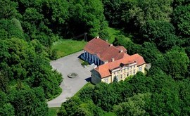 Pałac w Lubaszu z lotu ptaka