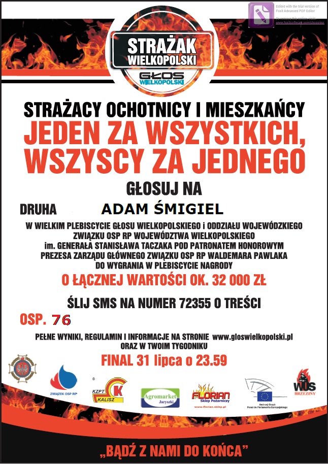 Głosowanie na strażaka roku_plakat
