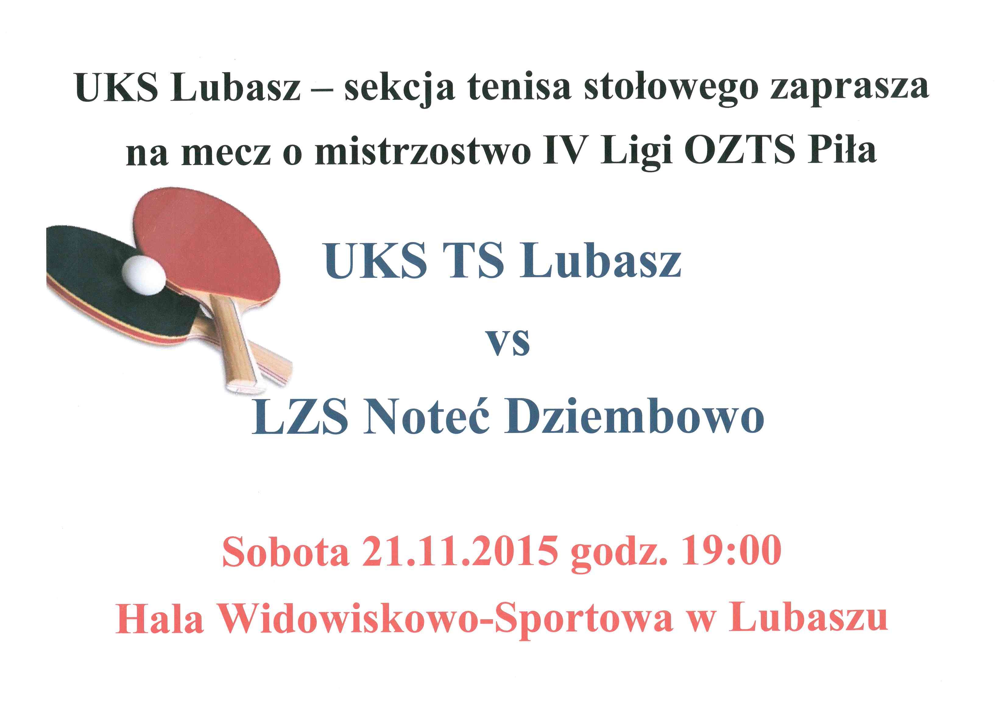 Mecz UKS TS Lubasz i LZS Dziembowo
