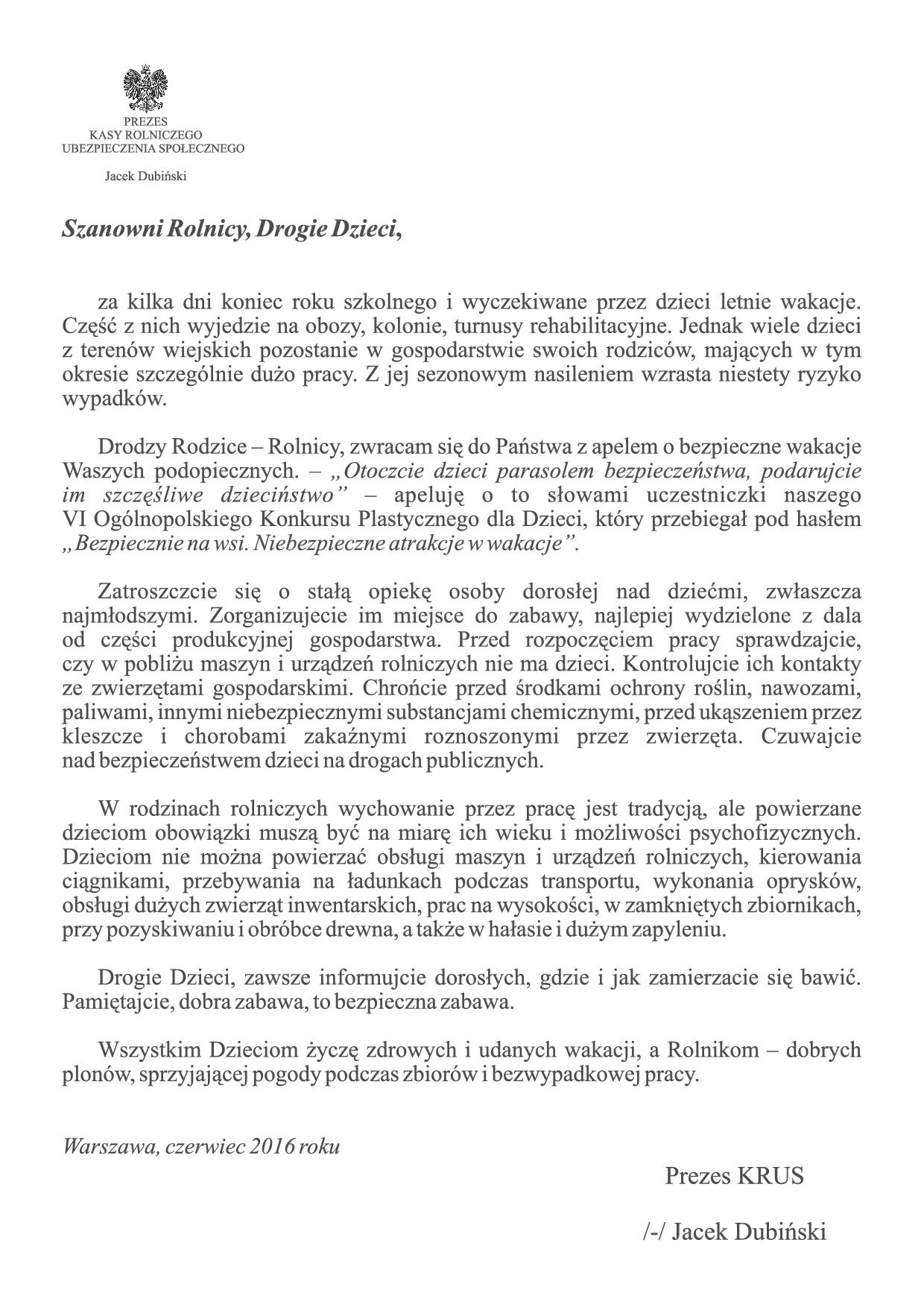 Komunikat KRUS