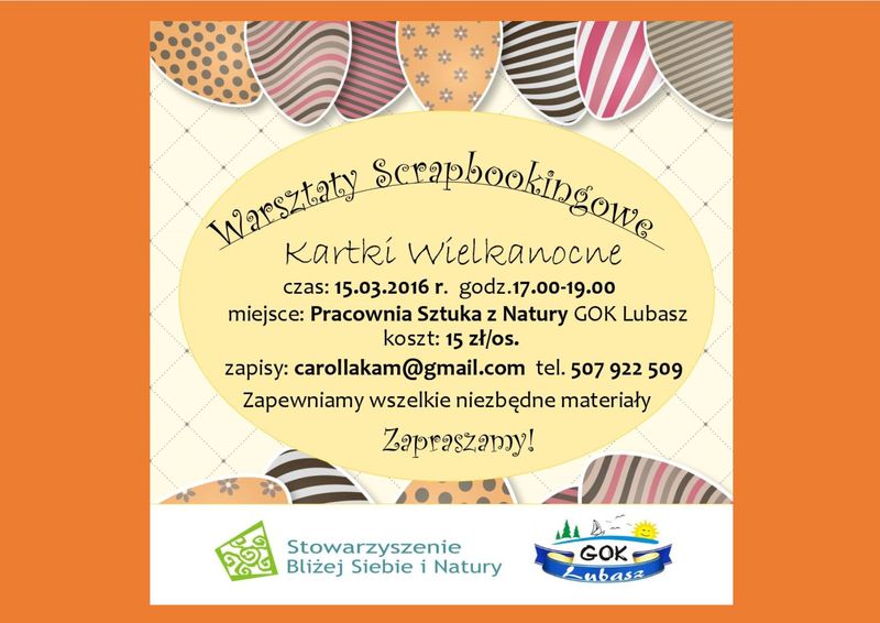 Zaproszenie na warsztaty scrapbookingowe