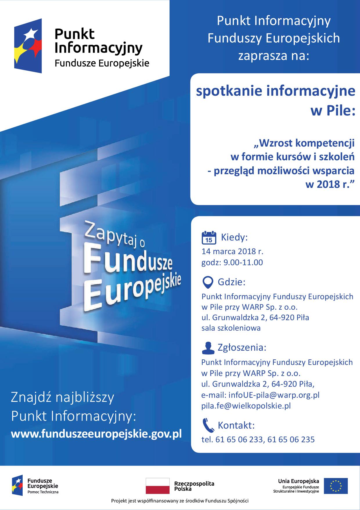  „Wzrost kompetencji w formie kursów i szkoleń - przegląd możliwości wsparcia w 2018 r”, 
