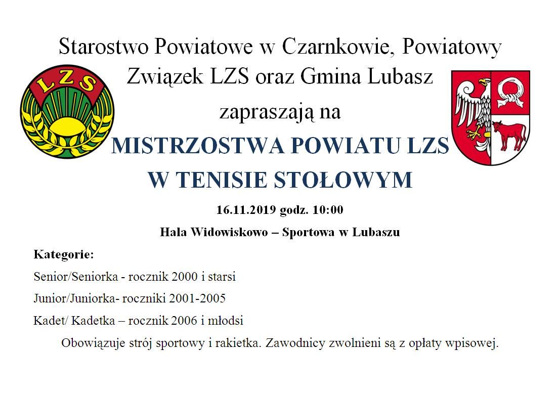 Zawody w tenisie stołowym
