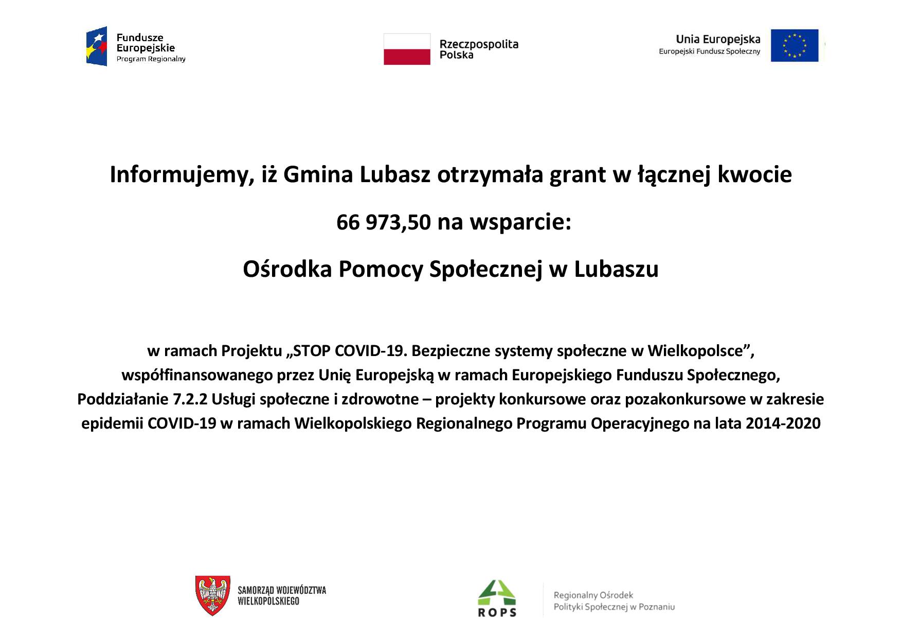 STOP COVID-19. Bezpieczne systemy społeczne w Wielkopolsce