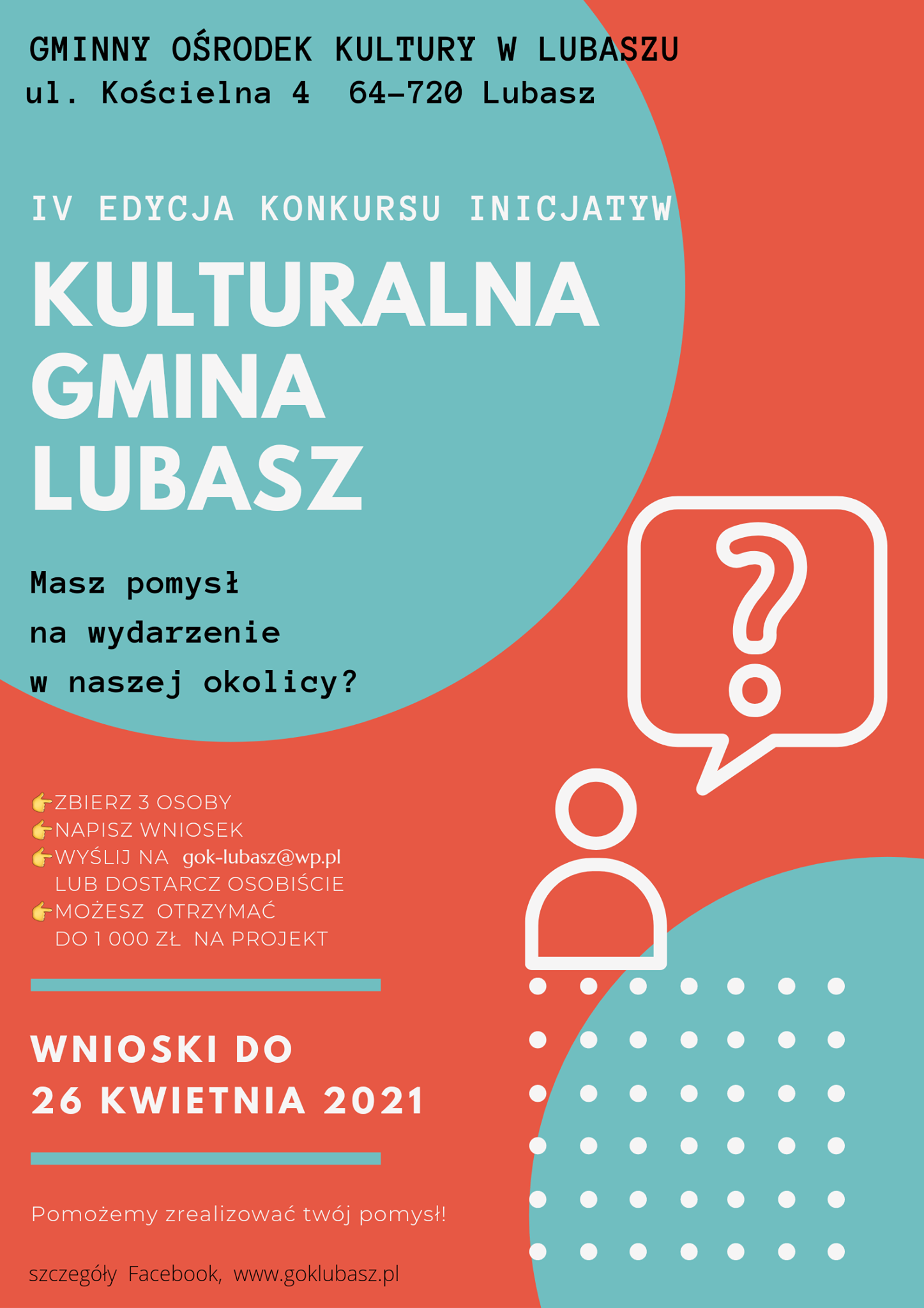 PLAKAT KULTURALNA GMINA LUBASZ. TREŚĆ PLAKATU W ARTYKULE