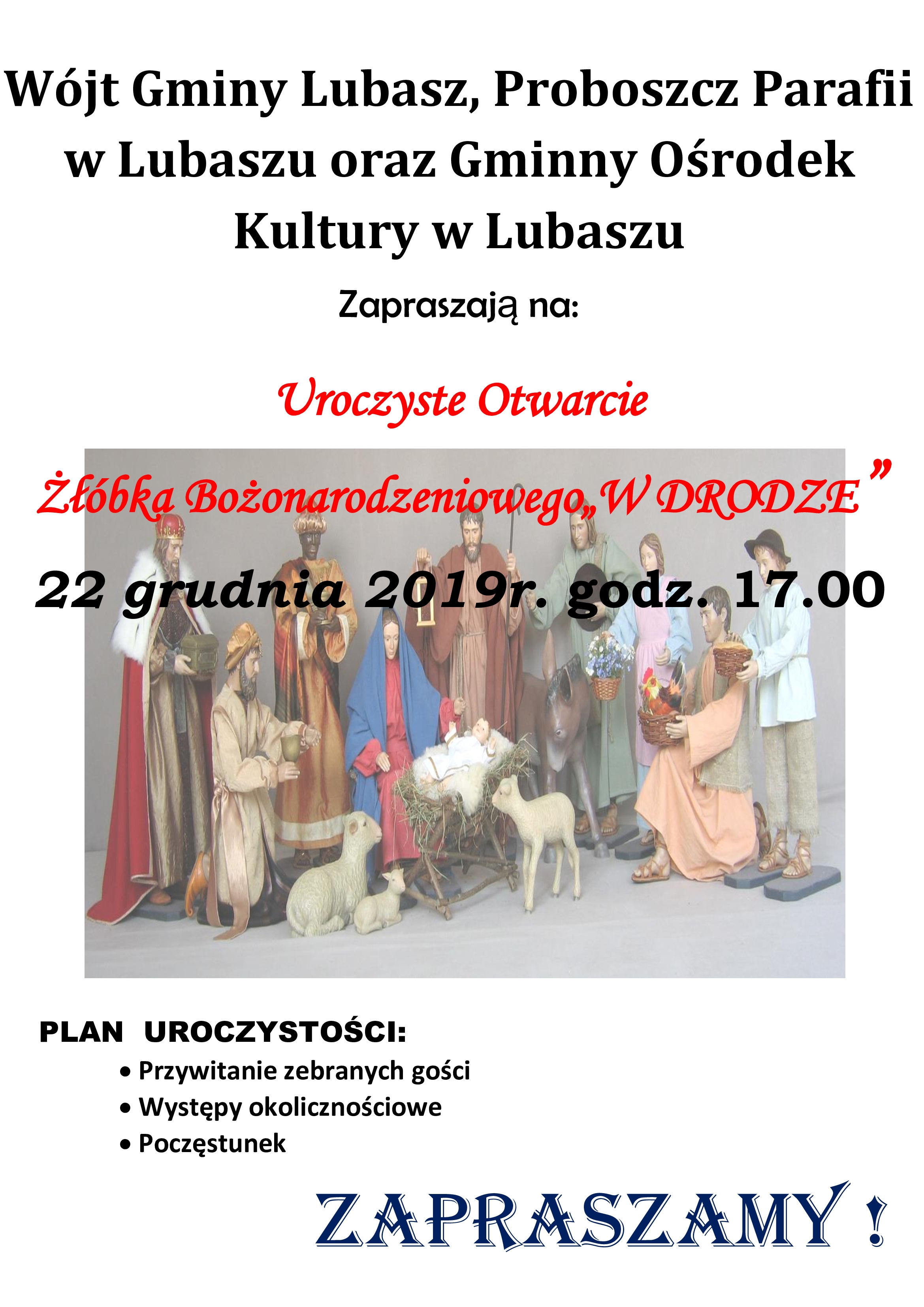 zaproszenie na otwarcie żłóbka