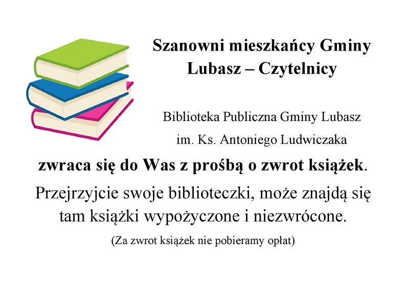 plakat zwrot książek
